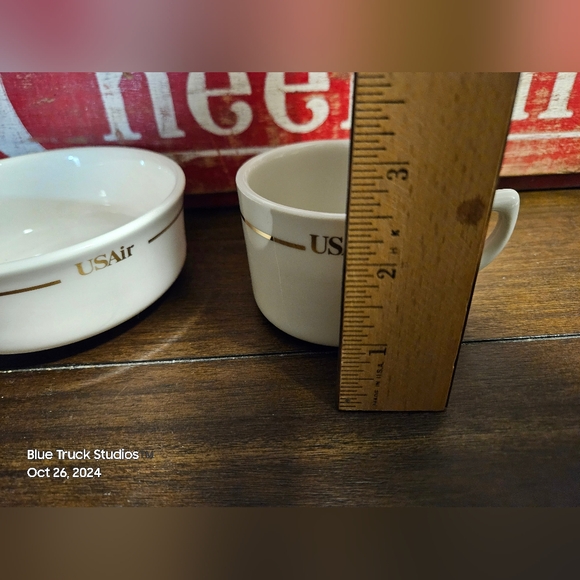 USAir Small Bowl Coffee Cup Set Mayer & Abco Vintage Airline Dishes - Picture 6 of 10